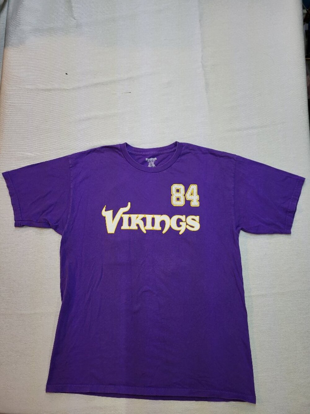 Reebok Minnesota Vikings Randy Moss 84 Purple Graphic T-Shirt Size M